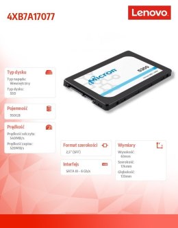 Lenovo Dysk TS 2.5 5300 960GB SATA SSD Hot Swap 4XB7A17077