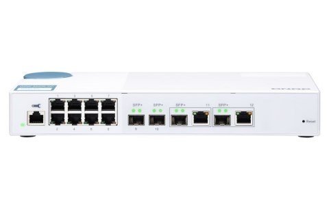 Qnap QSW-M408-2C, 8x 1GbE, 2x 0GbE SFP+, 2 x combo 10GbE SFP+/RJ45, managed switch