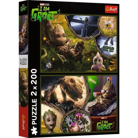 Trefl Puzzle 2x200 elementów Ja jestem Groot Guardians Marvel