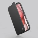 Etui Nillkin Qin Prop Leather Case z osłoną na aparat i podstawką na iPhone 16 Pro - czarne