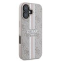 Etui Guess 4G Printed Stripes MagSafe na iPhone 16 Plus - różowe