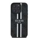 Etui Guess 4G Printed Stripes MagSafe na iPhone 16 Pro Max - czarne