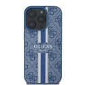 Etui Guess 4G Printed Stripes MagSafe na iPhone 16 Pro Max - niebieskie