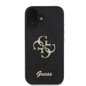 Etui Guess Fixed Glitter Big 4G na iPhone 16 - czarne