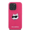 Etui Karl Lagerfeld Silicone Choupette Head Print MagSafe na iPhone 16 Pro Max - fuksja