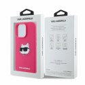 Etui Karl Lagerfeld Silicone Choupette Head Print MagSafe na iPhone 16 Pro Max - fuksja