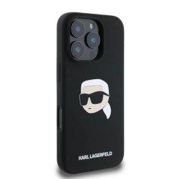 Etui Karl Lagerfeld Silicone Karl Head Print MagSafe na iPhone 16 Pro Max - czarne