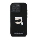 Etui Karl Lagerfeld Silicone Karl Head Print MagSafe na iPhone 16 Pro Max - czarne