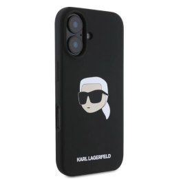 Etui Karl Lagerfeld Silicone Karl Head Print MagSafe na iPhone 16 - czarne