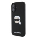 Etui Karl Lagerfeld Silicone Karl Head Print MagSafe na iPhone 16 - czarne