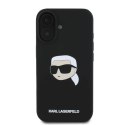 Etui Karl Lagerfeld Silicone Karl Head Print MagSafe na iPhone 16 - czarne