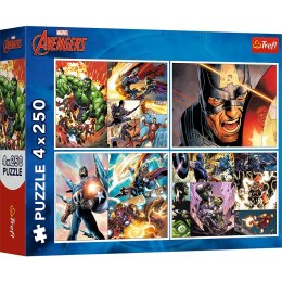 Trefl Puzzle 4x250 elementów Bohaterskie dni Avengers