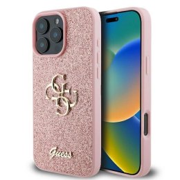 Etui Guess Fixed Glitter Big 4G na iPhone 16 Pro - różowe