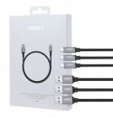 AUKEY CB-CMD1 zestaw 3 szt. nylonowych szybkich kabli Quick Charge USB C-USB 3.0 | 3 x 1m | 5 Gbps