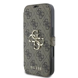 Etui Guess 4G Metal Logo na iPhone 16 Pro Max - brązowe