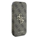 Etui Guess 4G Metal Logo na iPhone 16 Pro - brązowe