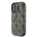 Etui Guess 4G Metal Logo na iPhone 16 Pro - brązowe