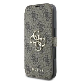 Etui Guess 4G Metal Logo na iPhone 16 - brązowe