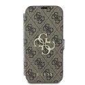 Etui Guess 4G Metal Logo na iPhone 16 - brązowe