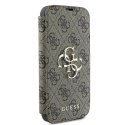 Etui Guess 4G Metal Logo na iPhone 16 - brązowe