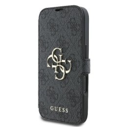 Etui Guess 4G Metal Logo na iPhone 16 - czarne