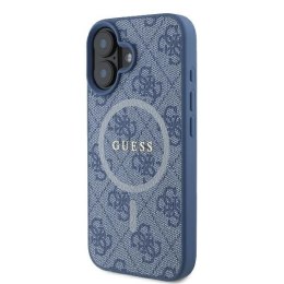 Etui Guess 4G Ring Classic Logo MagSafe na iPhone 16 - niebieskie