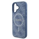 Etui Guess 4G Ring Classic Logo MagSafe na iPhone 16 - niebieskie