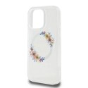 Etui Guess IML Flowers Wreath MagSafe na iPhone 16 Pro - przezroczyste