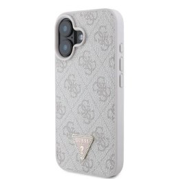 Etui Guess Leather 4G Triangle Strass MagSafe na iPhone 16 Plus - różowe