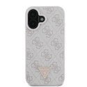 Etui Guess Leather Metal Logo Strass Crossbody na iPhone 16 - różowe