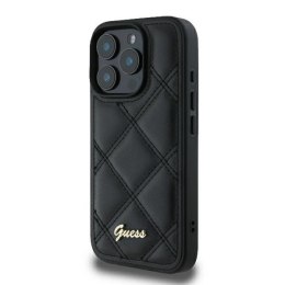 Etui Guess Quilted Metal Logo na iPhone 16 Pro - czarne