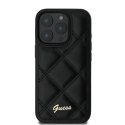 Etui Guess Quilted Metal Logo na iPhone 16 Pro - czarne