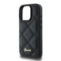 Etui Guess Quilted Metal Logo na iPhone 16 Pro - czarne