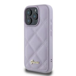 Etui Guess Quilted Metal Logo na iPhone 16 Pro - jasnofioletowe