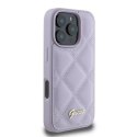 Etui Guess Quilted Metal Logo na iPhone 16 Pro - jasnofioletowe