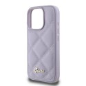 Etui Guess Quilted Metal Logo na iPhone 16 Pro - jasnofioletowe