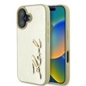 Etui Karl Lagerfeld Metal Signature na iPhone 16 - złote