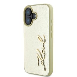 Etui Karl Lagerfeld Metal Signature na iPhone 16 - złote