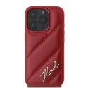 Etui Karl Lagerfeld Quilted Signature na iPhone 16 Pro Max - czerwone