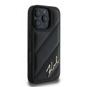 Etui Karl Lagerfeld Quilted Signature na iPhone 16 Pro - czarne