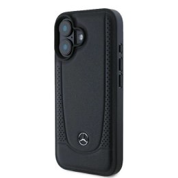 Etui Mercedes Leather Urban na iPhone 16 Plus - czarne