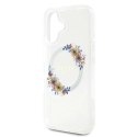 Etui Guess IML Flowers Wreath MagSafe na iPhone 16 Plus - przezroczyste