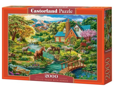 Castor Puzzle 2000 elementów Wiejski domek z końmi