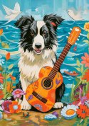 Castor Puzzle 500 elementów Pies Collie z gitarą