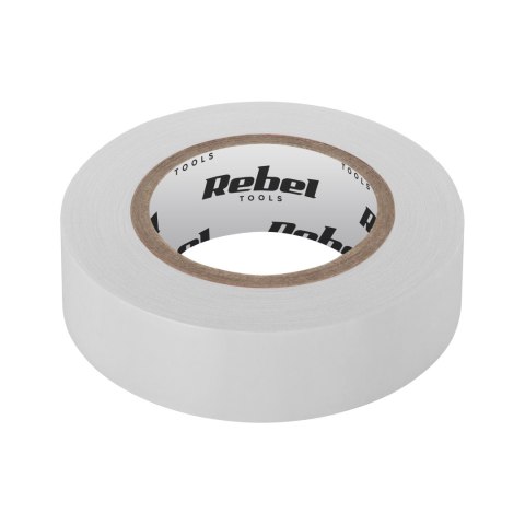 Taśma izolacyjna klejąca REBEL (0,13 mm x 19 mm x 10 yd) biała