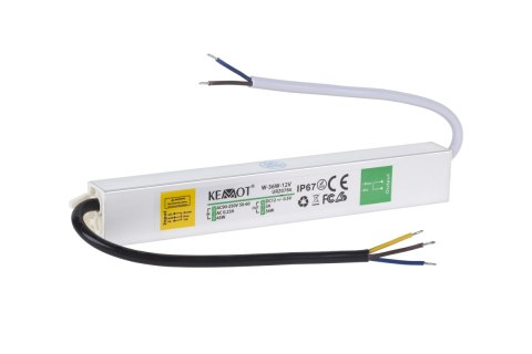 Zasilacz do sznura diodowego 36W-12V WA 3A IP67