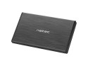 OBUDOWA HDD/SSD ZEWNĘTRZNA NATEC RHINO SATA 2.5" USB 2.0 ALUMINIUM CZARNA SLIM