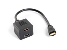 ADAPTER HDMI(M)->2X HDMI(F) NA KABLU 20CM CZARNY SPLITTER LANBERG