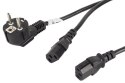 KABEL ZASILAJĄCY CEE 7/7->2X IEC 320 C13 2M VDE CZARNY LANBERG