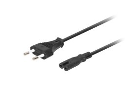 KABEL ZASILAJĄCY EURO (RADIOWY) CEE 7/16->IEC 320 C7 1.8M VDE CZARNY LANBERG